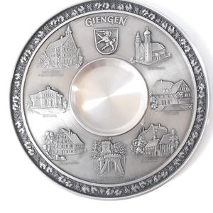 GIENGEN Zinn-Becker PEWTER Vintage Souvenir Plate, Wall Decor, Plaque